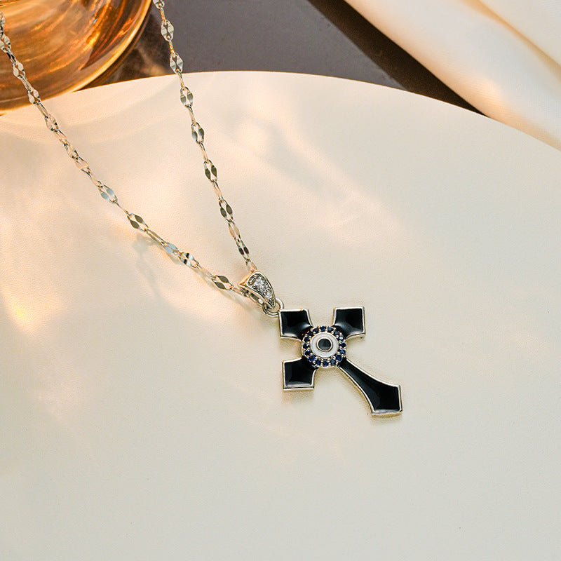 Womens Personalized Minimalist Vintage Cross Necklace