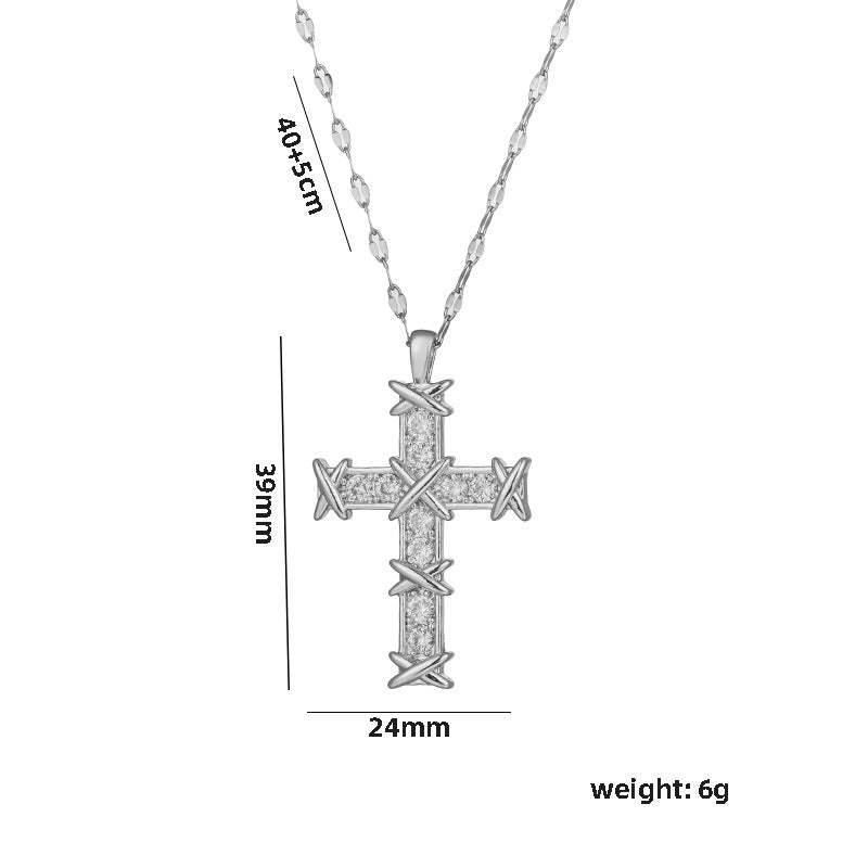 Womens Personalized Minimalist Vintage Cross Necklace