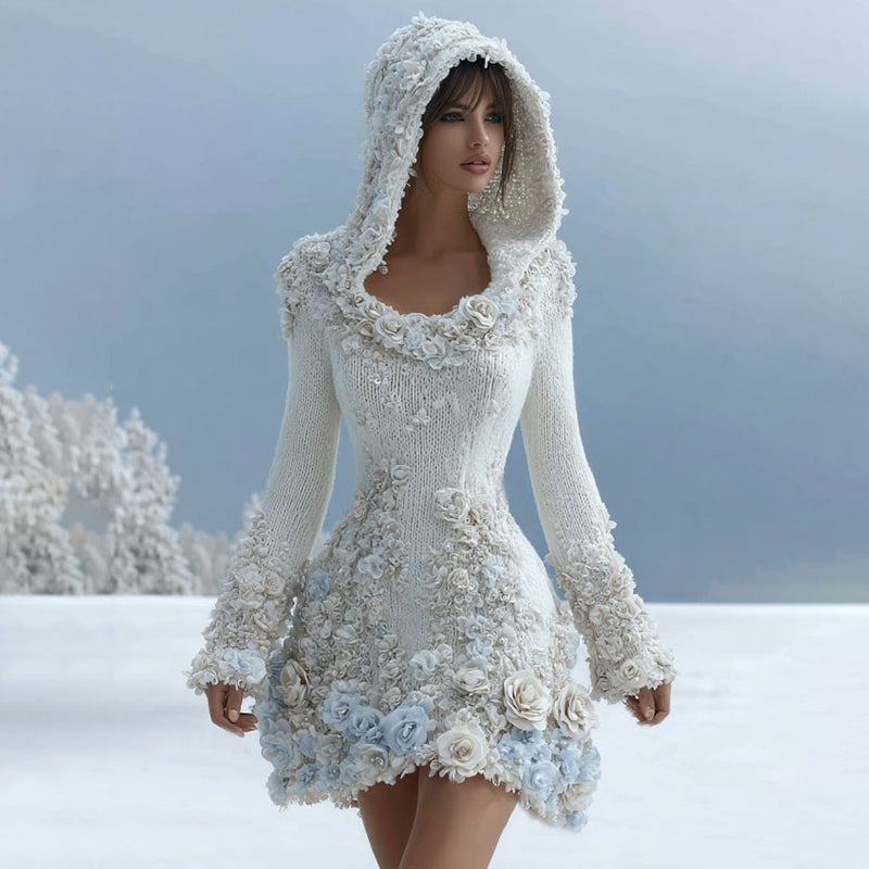 Womens 3D Gradient Digital-Print Pullover Hoodie