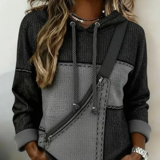 Womens Long-sleeve Hooded Printed Hoodie Top