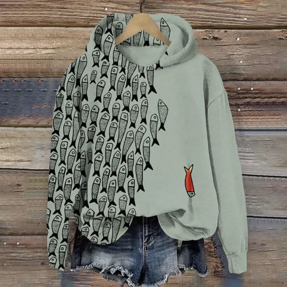 Womens Floral-print Long-sleeve Top