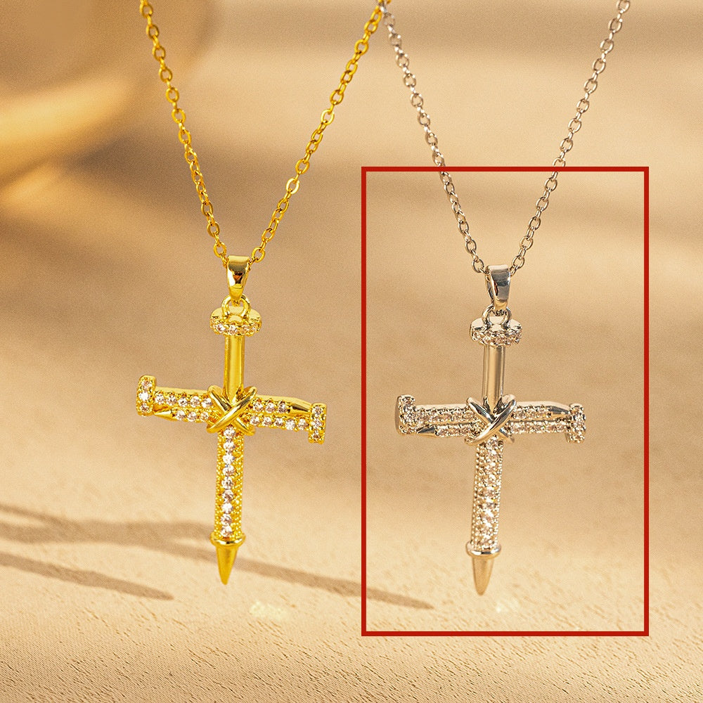 Womens Personalized Minimalist Vintage Cross Necklace