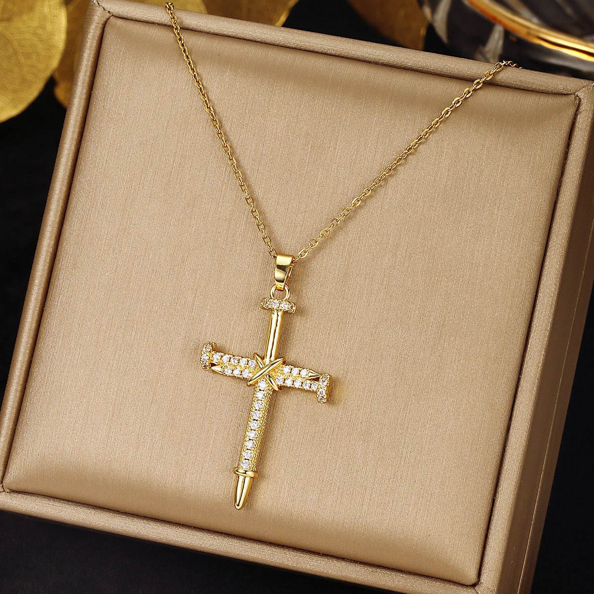 Womens Personalized Minimalist Vintage Cross Necklace