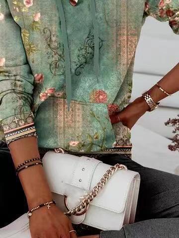 Womens Casual Printed Hoodie With Pockets