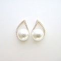 Womens Cubic Zirconia And Pearl Stud Earrings