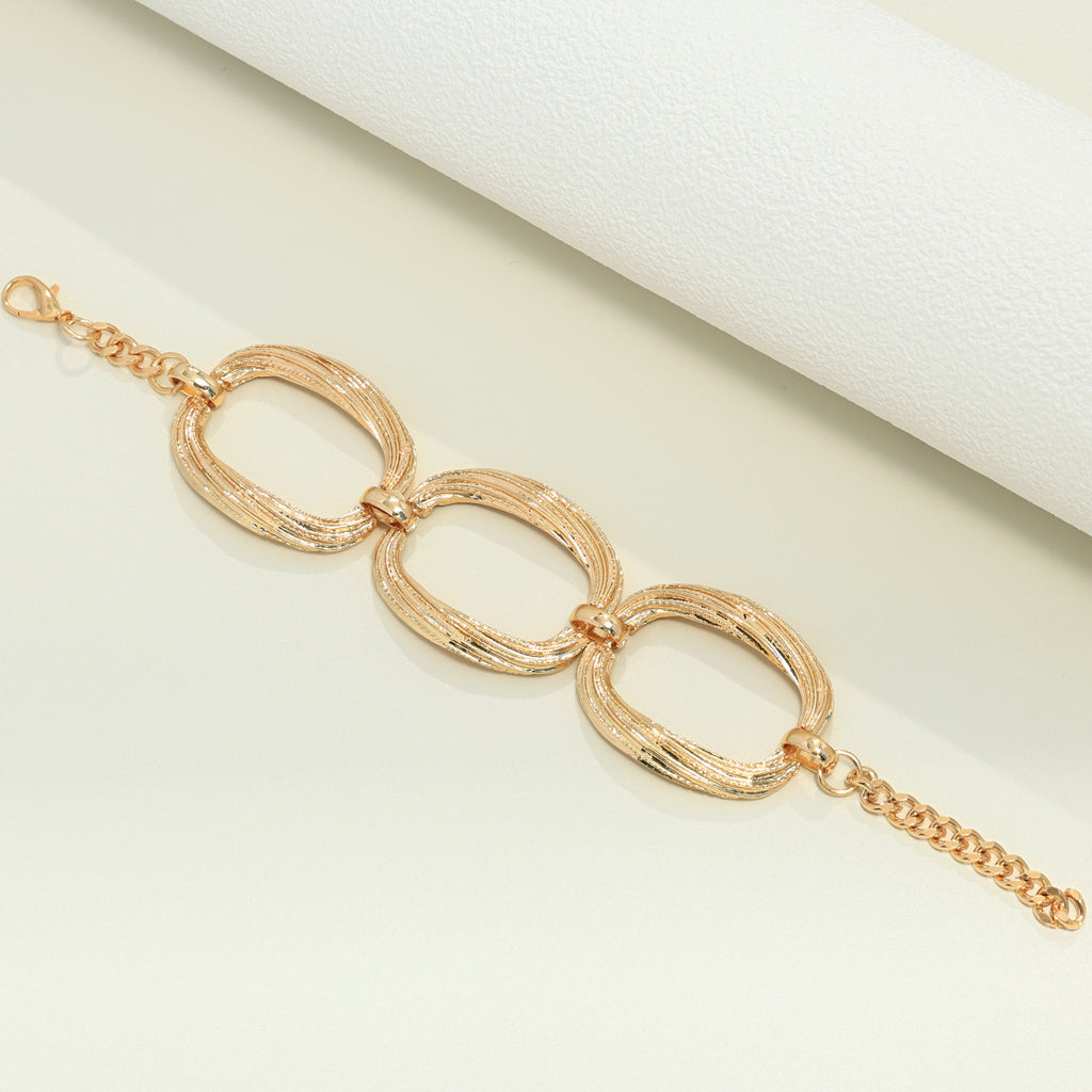 Personality Metal Geometry Creative Simple Necklace Bracelet Jewelry Suit