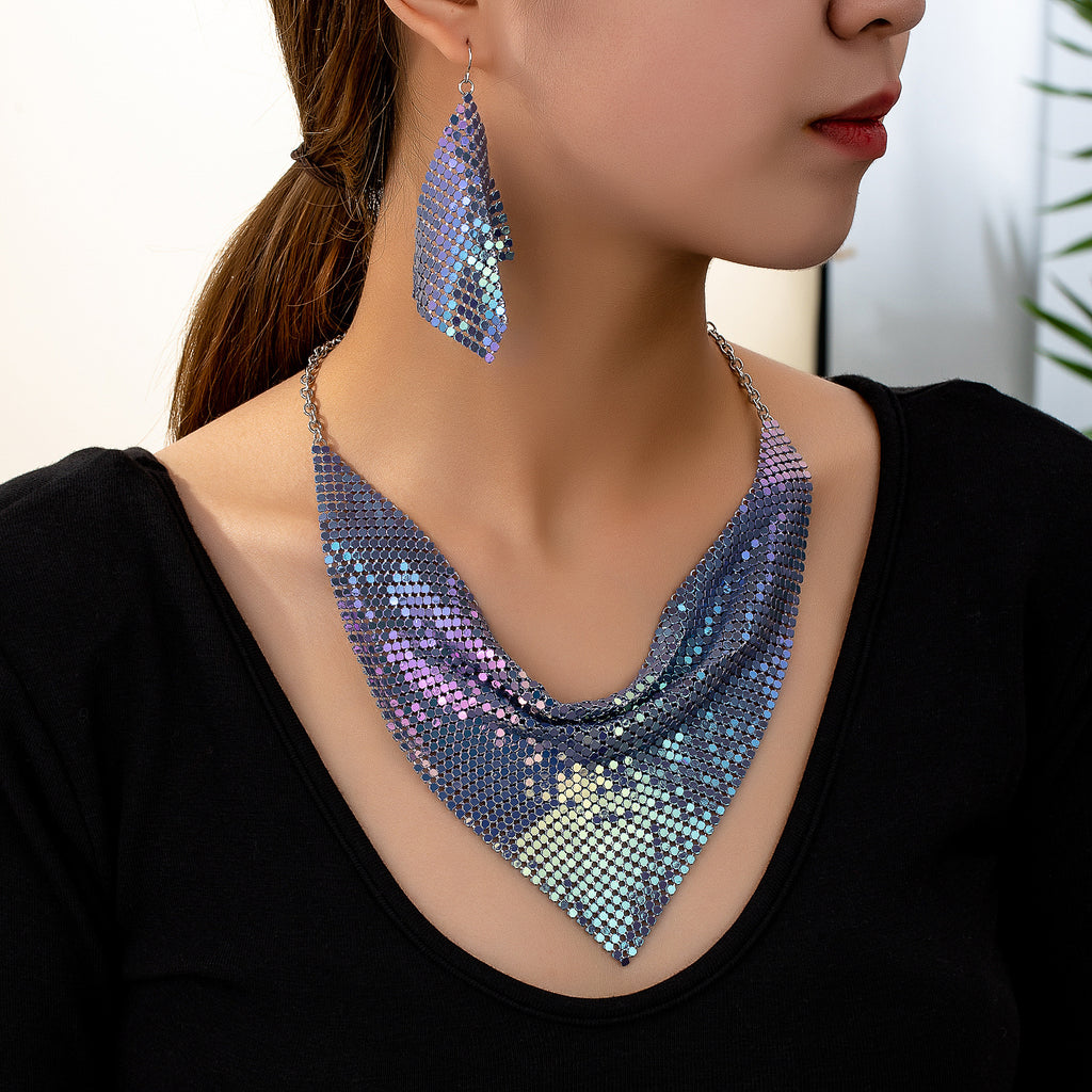 Fashion, Personalized And Exaggerated Metal Eardrops Pendant Heavy Industry Suit