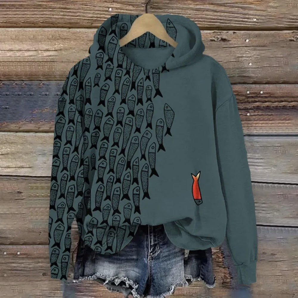 Womens Floral-print Long-sleeve Top