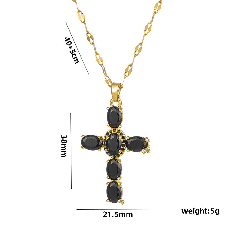 Womens Personalized Minimalist Vintage Cross Necklace