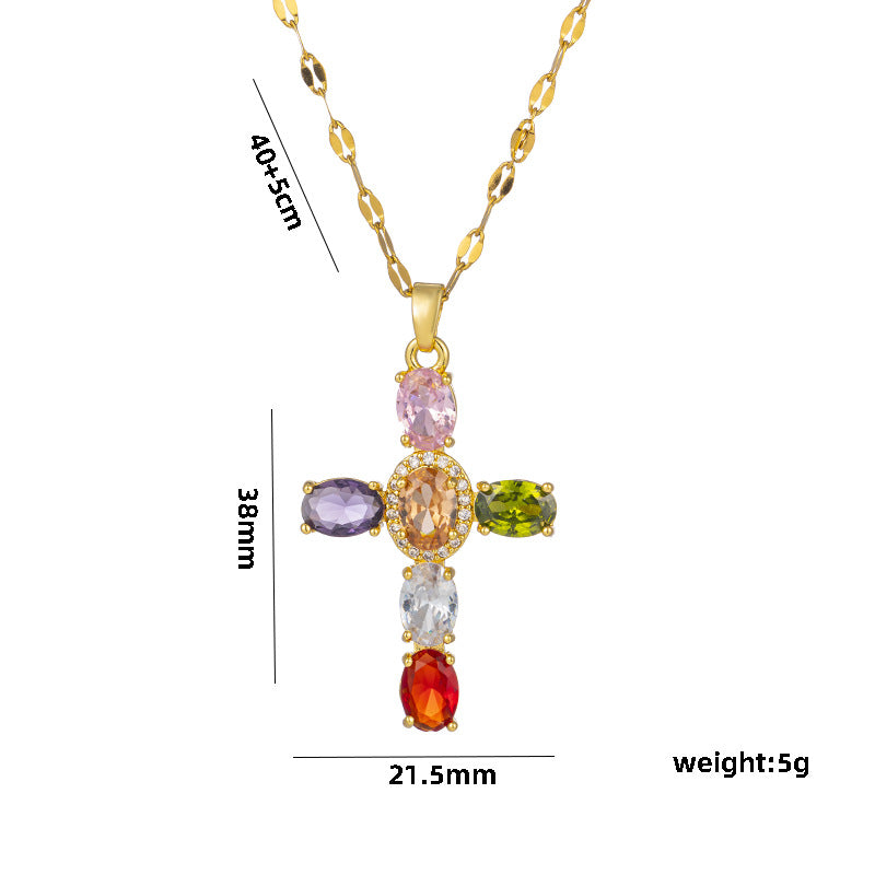 Womens Personalized Minimalist Vintage Cross Necklace